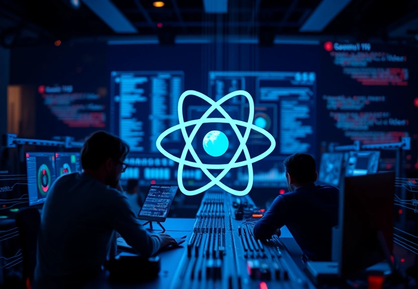 Representação visual: Frameworks JavaScript e TypeScript Mais Relevantes em 2025: React, Next.js e Além