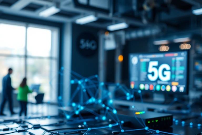 Conceitos visuais relacionados a Como 5G e Computação de Borda Estão Redefinindo Aplicações em Tempo Real em 2025