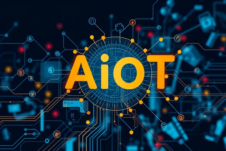 Conceitos visuais relacionados a AIoT: Como a Convergência de Inteligência Artificial e IoT Está Remodelando Indústrias