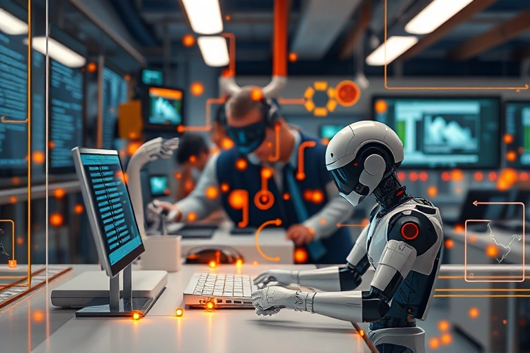 Conceitos visuais relacionados a Hyperautomação: Otimizando Processos com RPA e Machine Learning