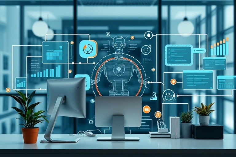 Conceitos visuais relacionados a Automatizando Processos com IA: Ferramentas de RPA e Machine Learning Integradas